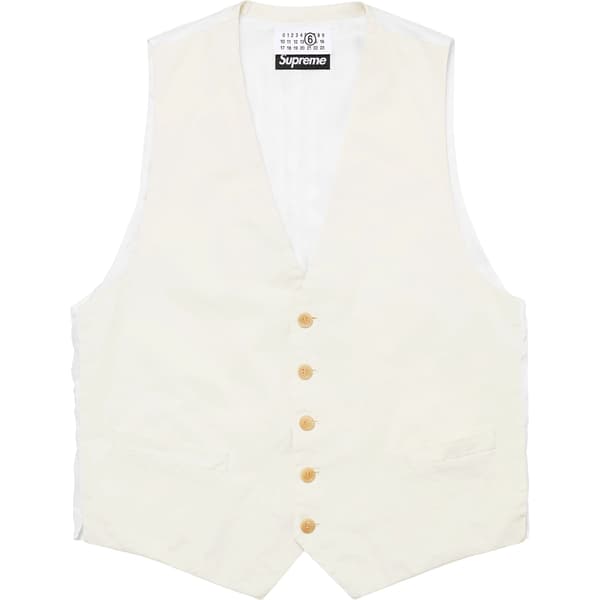 Supreme MM6 Maison Margiela Washed Cotton Suit Vest - Cream (front)