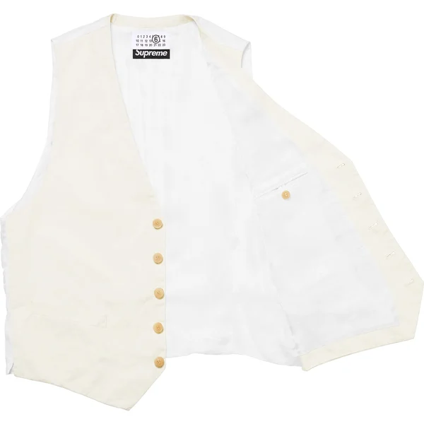Supreme MM6 Maison Margiela Washed Cotton Suit Vest - Cream (front)