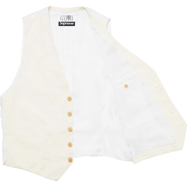 Supreme MM6 Maison Margiela Washed Cotton Suit Vest - Cream (front)