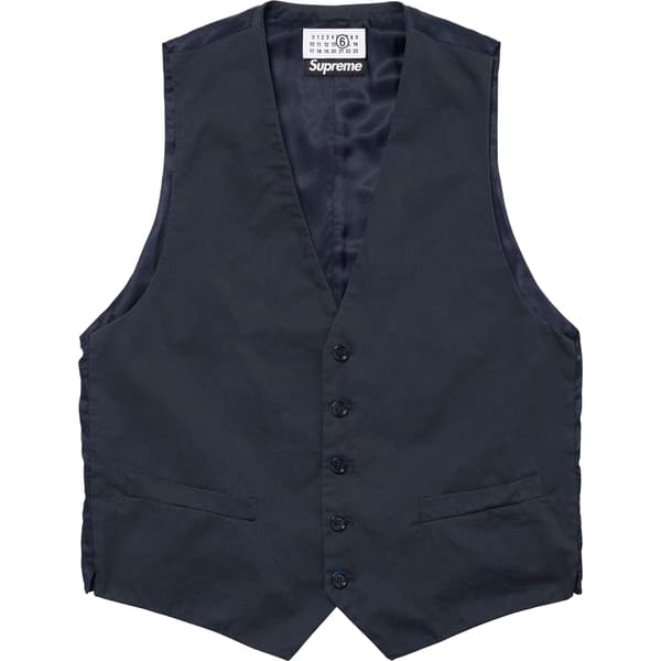 Supreme MM6 Maison Margiela Washed Cotton Suit Vest - Navy (front)