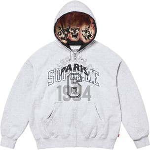 Supreme MM6 Maison Margiela Zip Up Hooded Sweatshirt Ash Grey