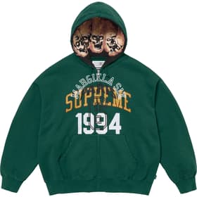 Supreme MM6 Maison Margiela Zip Up Hooded Sweatshirt Dark Green