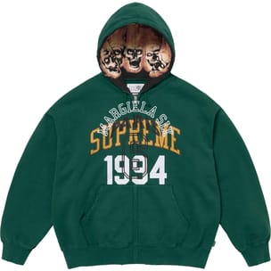 Supreme MM6 Maison Margiela Zip Up Hooded Sweatshirt Dark Green