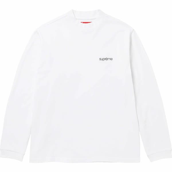 Supreme Mock Neck L/S Top - White (front)