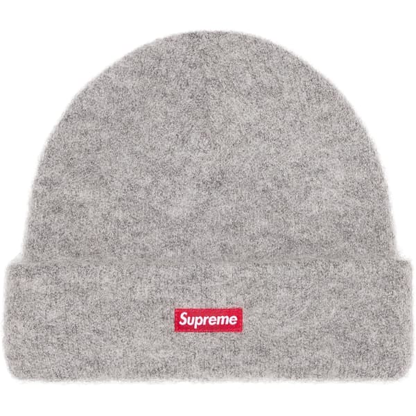 Supreme Mohair Beanie - Heather Grey (front)