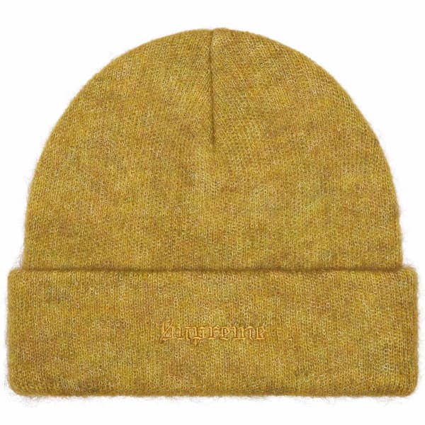 Supreme Mohair Beanie - Mustard (front)