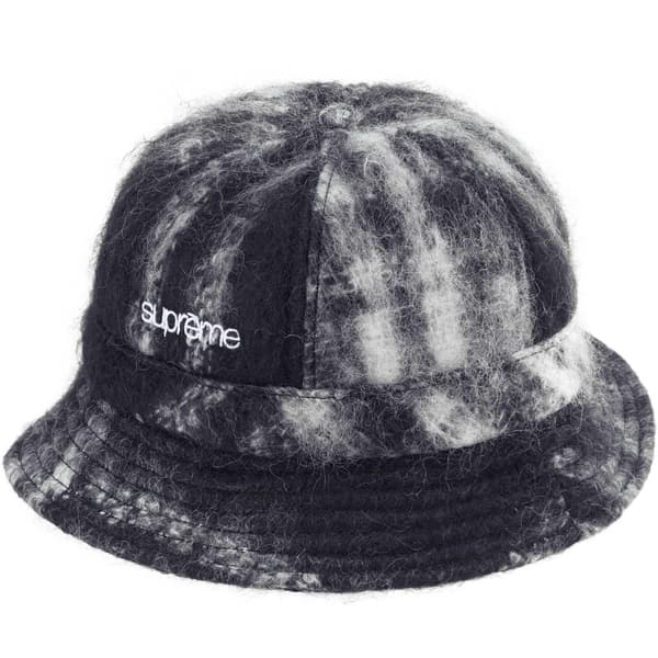 Supreme Mohair Plaid Bell Hat - Black (front)