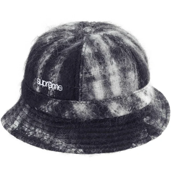 Supreme Mohair Plaid Bell Hat - Black (front)