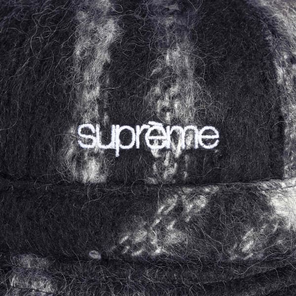 Supreme Mohair Plaid Bell Hat - Black (front)