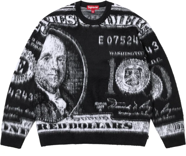 Supreme Money Sweater - Black (front)