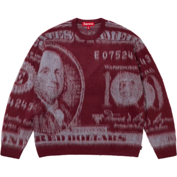 Supreme Money Sweater - Burgundy (front)