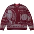 Supreme Money Sweater - Burgundy (front)