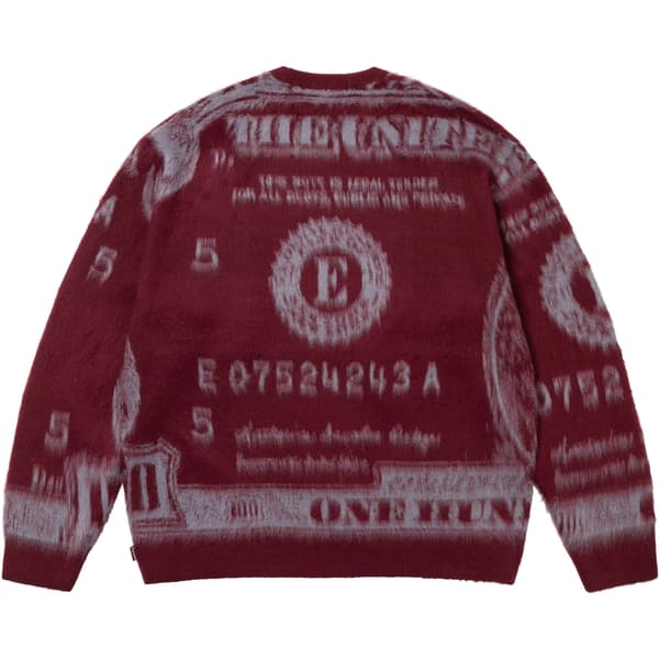 Supreme Money Sweater - Burgundy (front)