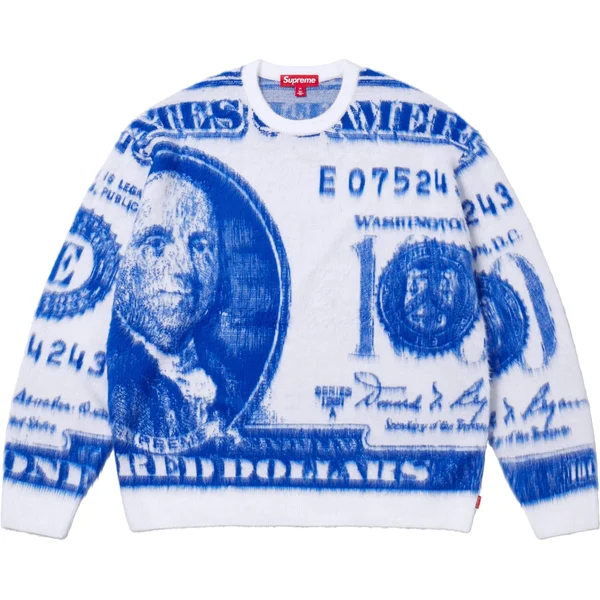 Supreme Money Sweater - White (front)