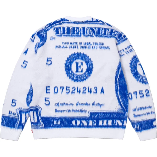 Supreme Money Sweater - White (front)