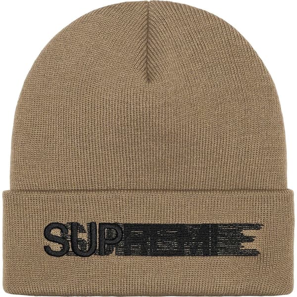 Supreme Motion Logo Beanie - Taupe (front)