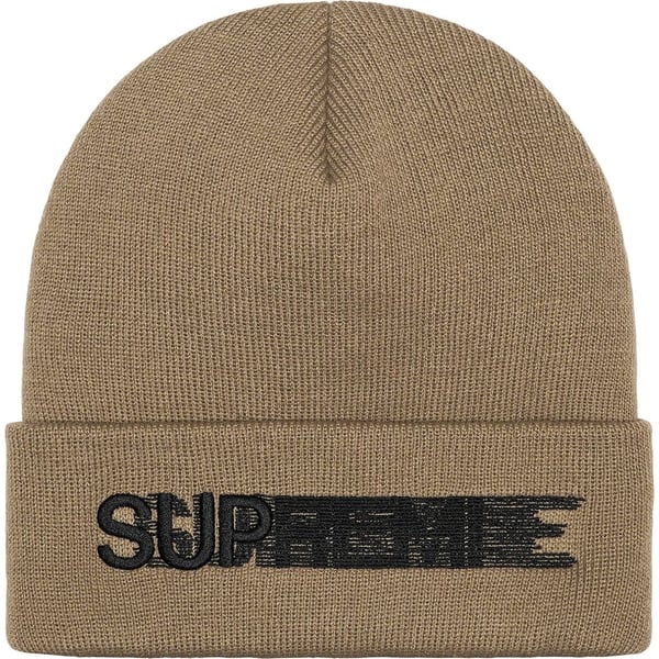 Supreme Motion Logo Beanie - Taupe (front)