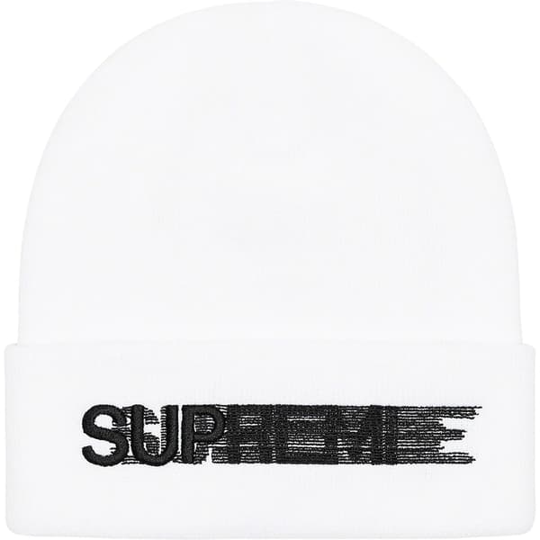 Supreme Motion Logo Beanie - White (front)