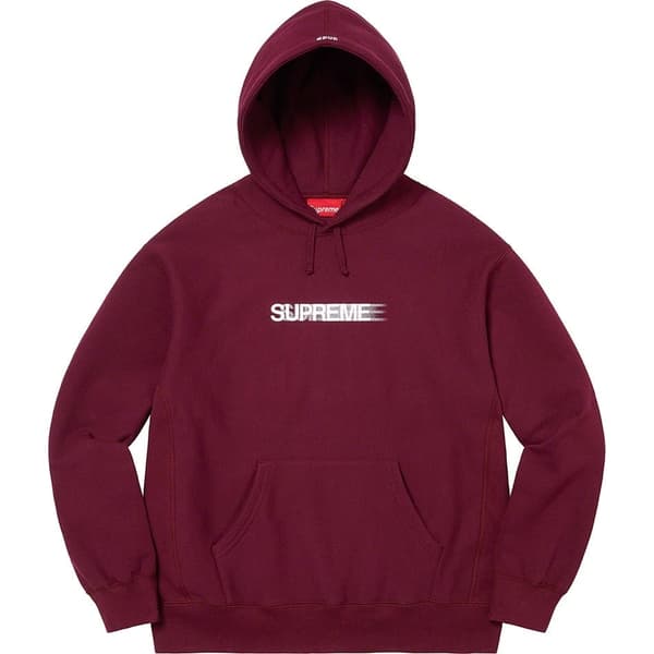 Supreme Motion Logo Hooded Sweatshirt - Burgundy (front)