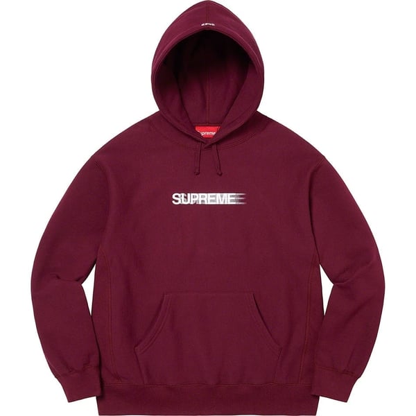 Supreme Motion Logo Hooded Sweatshirt - Burgundy (front)