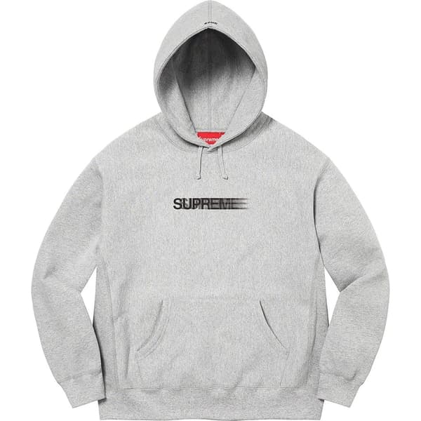 Supreme Motion Logo Hooded Sweatshirt - Heather Grey (front)