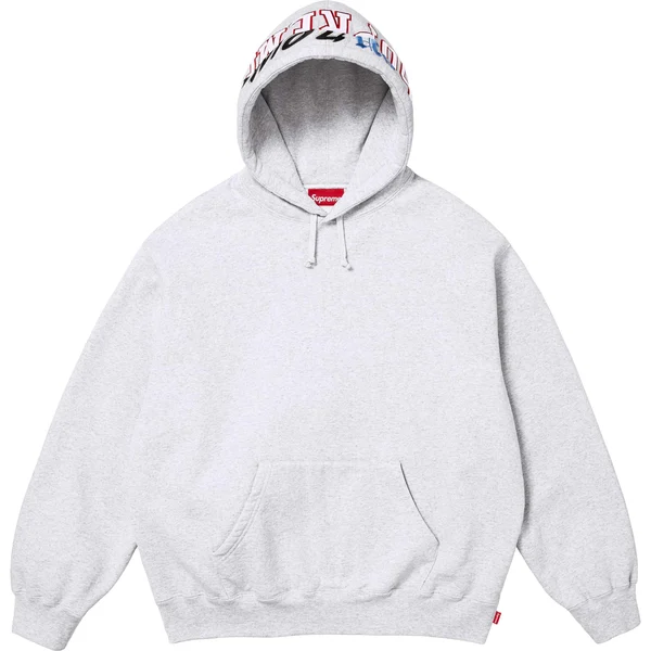 Supreme Multi Logos Hooded Sweatshirt - Ash Grey (front)