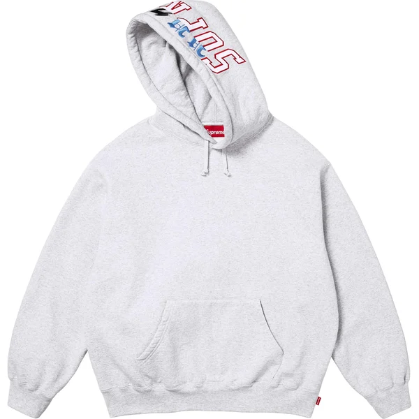 Supreme Multi Logos Hooded Sweatshirt - Ash Grey (front)