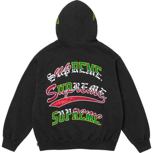 Supreme Multi Logos Hooded Sweatshirt - Black (front)