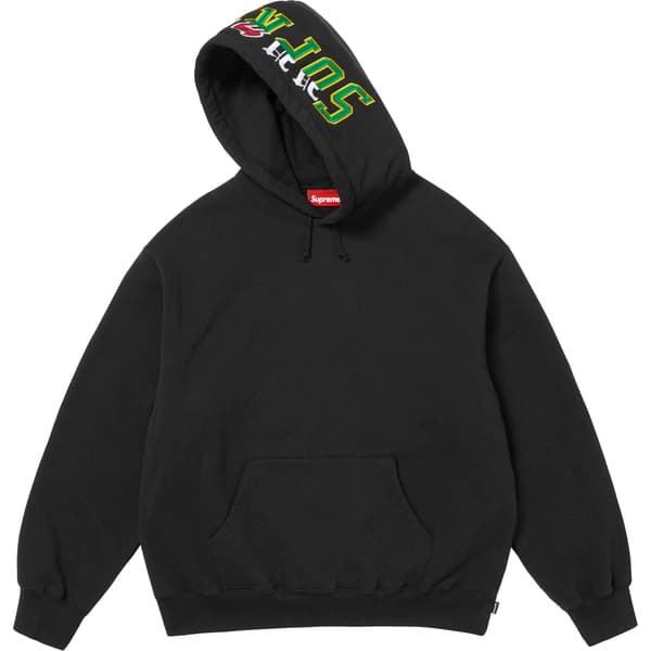 Supreme Multi Logos Hooded Sweatshirt - Black (front)