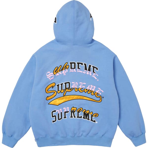 Supreme Multi Logos Hooded Sweatshirt - Light Blue (front)