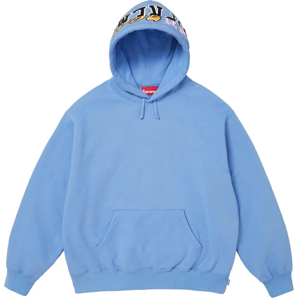 Supreme Multi Logos Hooded Sweatshirt - Light Blue (front)