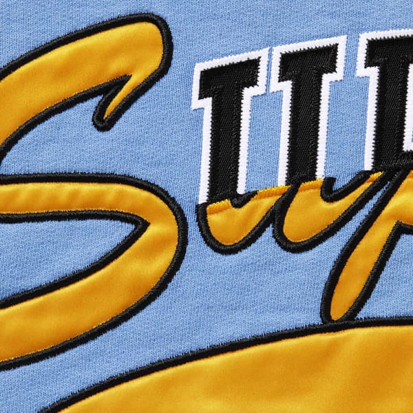 Supreme Multi Logos Hooded Sweatshirt - Light Blue (front)