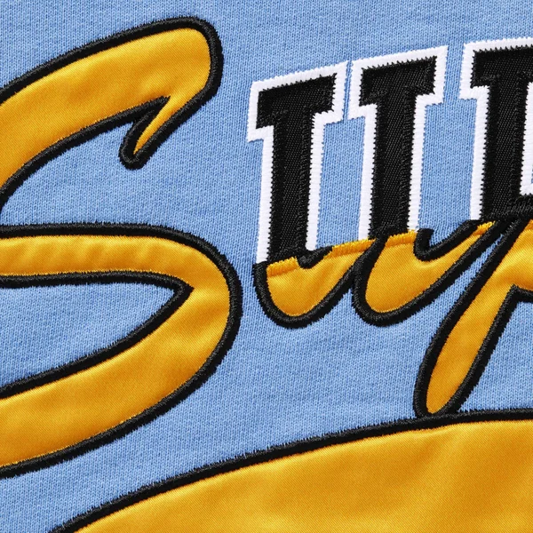 Supreme Multi Logos Hooded Sweatshirt - Light Blue (front)