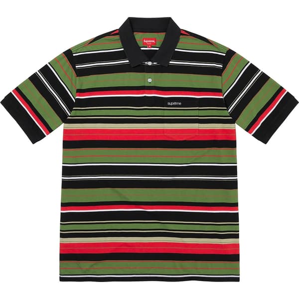 Supreme Multi Stripe Polo - Black (front)