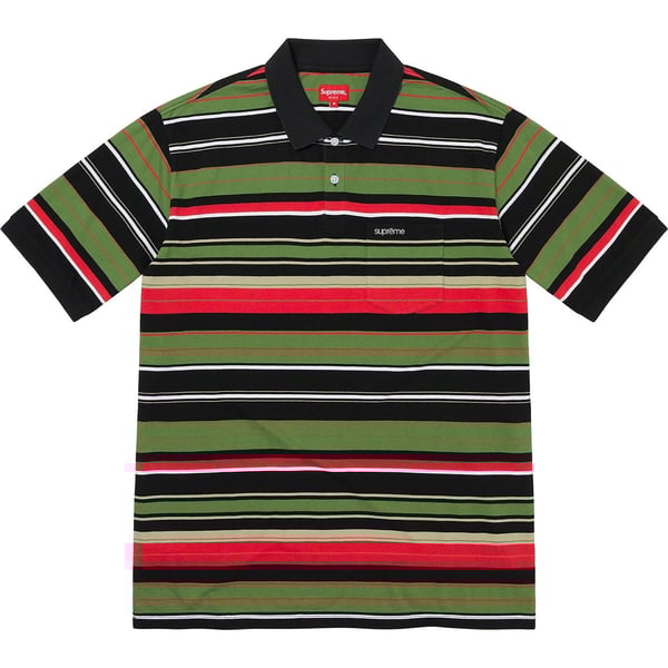 Supreme Multi Stripe Polo - Black (front)