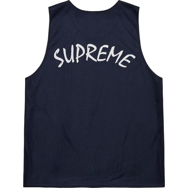 Supreme Mustang Reversible Basketball Jersey - Navy (front)