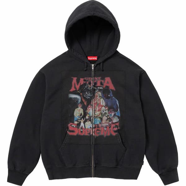 Supreme Muta Zip Up Hooded Sweatshirt - Black (front)