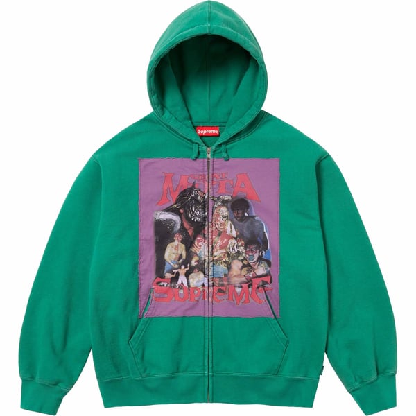 Supreme Muta Zip Up Hooded Sweatshirt - Light Pine (front)