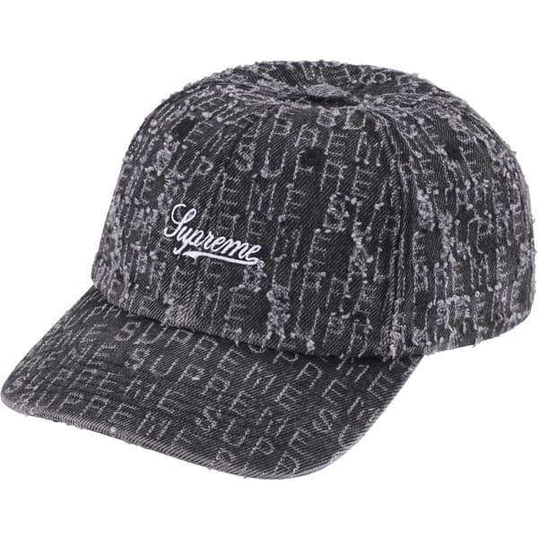 Supreme Needle Punch Denim 6-Panel - Black (front)