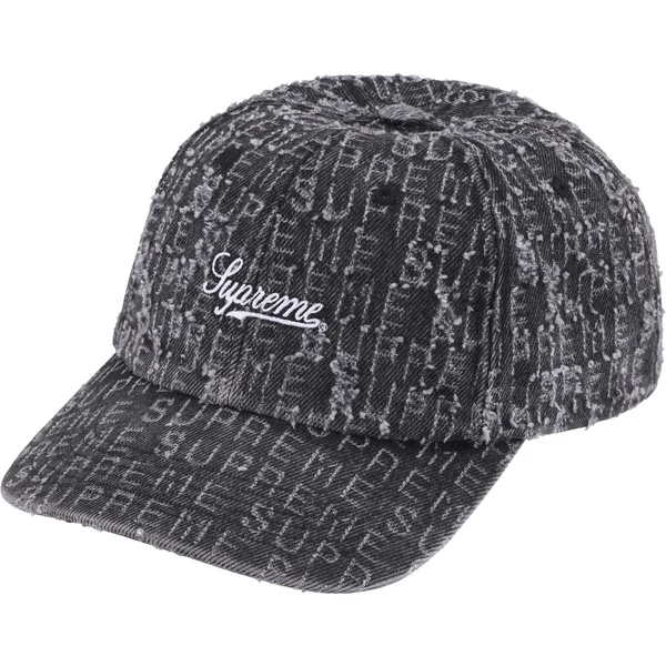 Supreme Needle Punch Denim 6-Panel - Black (front)