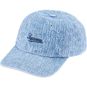 Supreme Needle Punch Denim 6-Panel Washed Blue