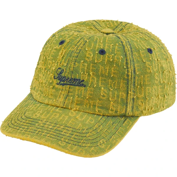 Supreme Needle Punch Denim 6-Panel - Washed Yellow (front)