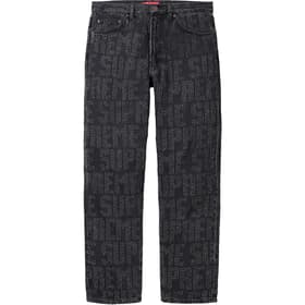 Supreme Needle Punch Regular Jean Washed Black