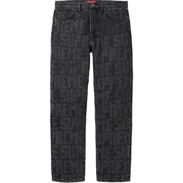 Supreme Needle Punch Regular Jean - Washed Black (front)