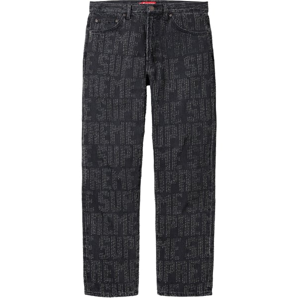 Supreme Needle Punch Regular Jean - Washed Black (front)