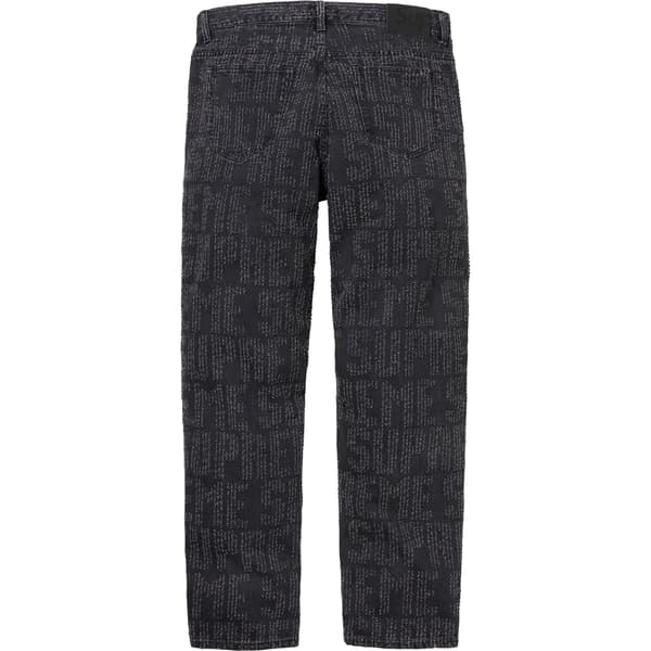 Supreme Needle Punch Regular Jean - Washed Black (front)