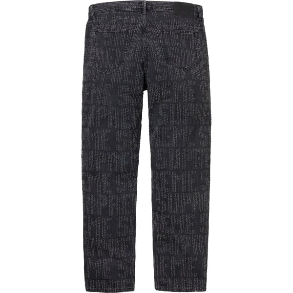 Supreme Needle Punch Regular Jean - Washed Black (front)