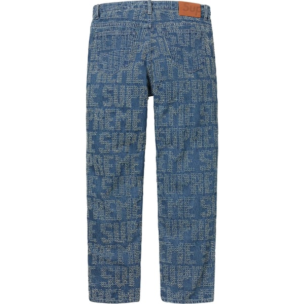 Supreme Needle Punch Regular Jean - Washed Blue (front)