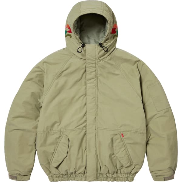 Supreme Needlepoint Hooded Jacket - Olive (front)