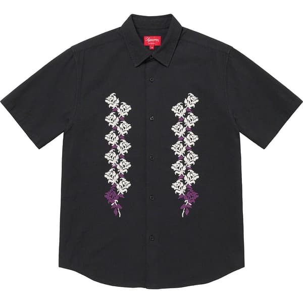 Supreme Needlepoint S/S Shirt - Black (front)